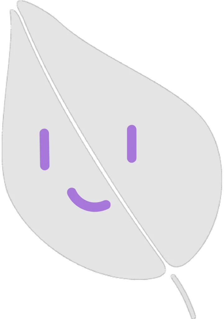 A leaf with a smiley face